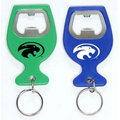 Wine Glass Look Aluminum Bottle Opener with Keychain